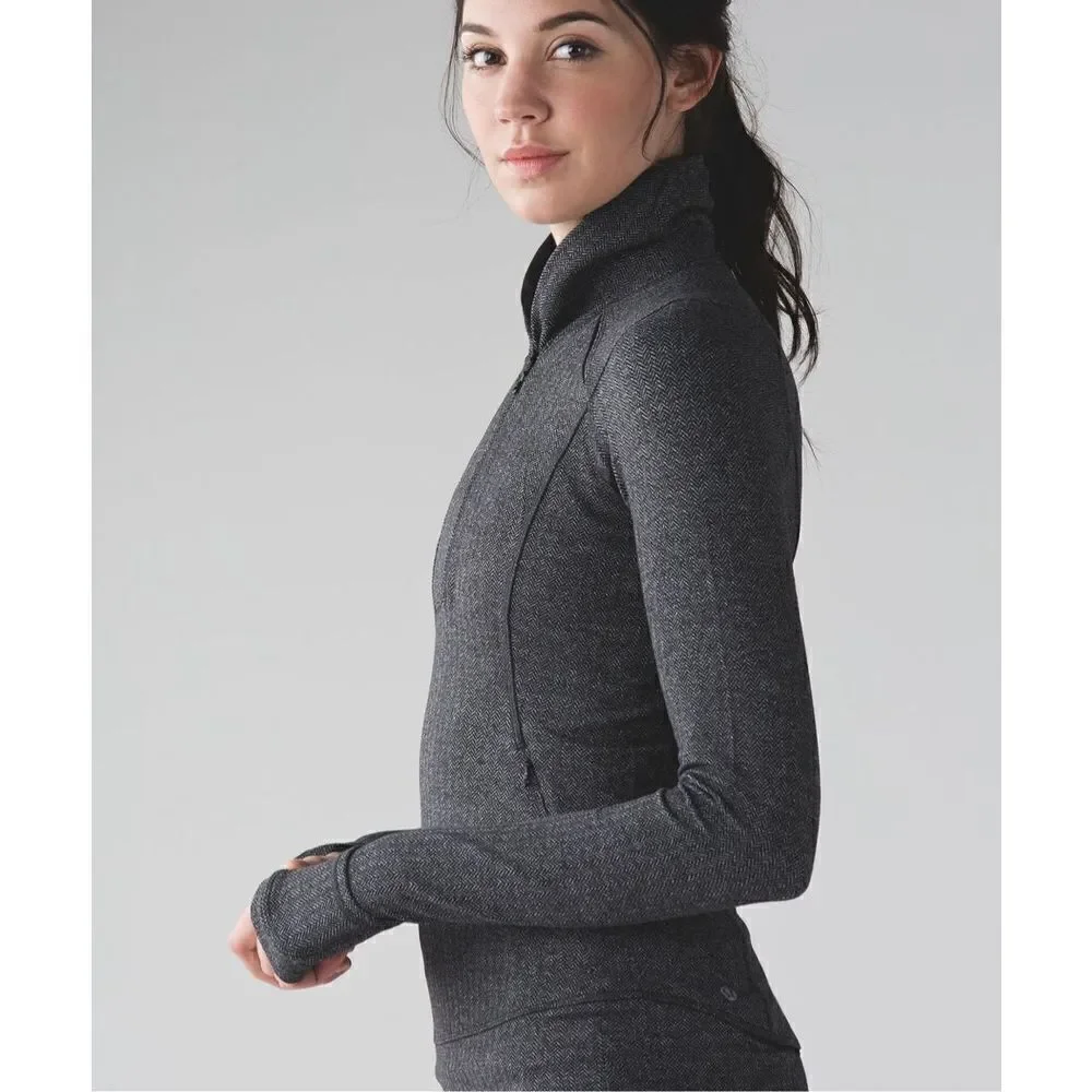 Lululemon Women's Charcoal Black Think Fast Pullover Hoodie Sweatshirt Size 4